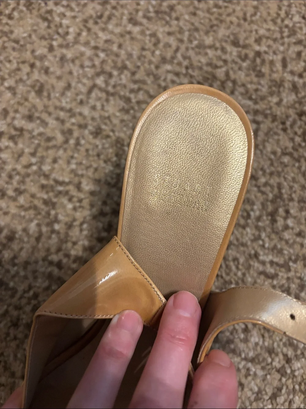 Stuart Weitzman Tan Peep-Toe Slingback Cork Wedge Heels 7.5 - Picture 2 of 8